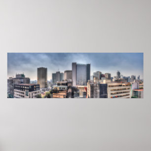 Poster Paysage urbain panoramique de Mexico
