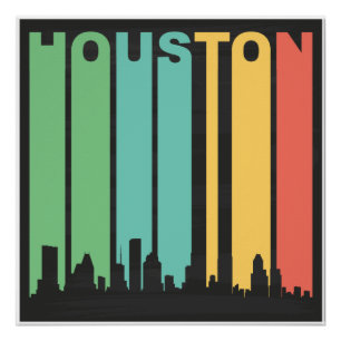 Poster Paysage urbain vintage de Houston