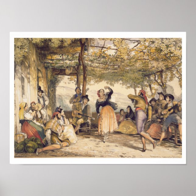 Poster Paysans dansant le Bolero, de 'Esquisses de Spa (Devant)