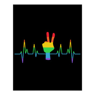 Poster Peace Gay Hearbeat LGBT