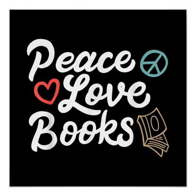 Poster Peace Looks Geeky & Cute Reading (Devant)