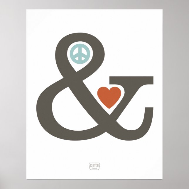 Poster Peace & Love (Ampersand Series) (Devant)