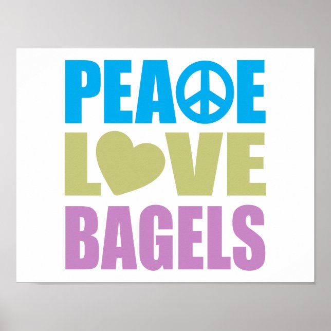 Poster Peace Love Bagels (Devant)