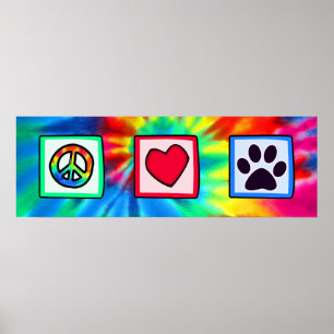 Poster Peace, love, dog; pavprint