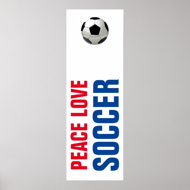 Poster Peace Love Football Football Motivational Art (Devant)