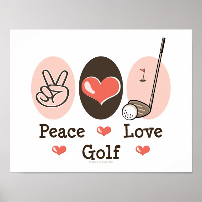 Poster Peace Love Golf (Devant)