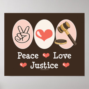 Poster Peace Love Justice