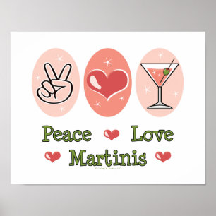Poster Peace Love Martini