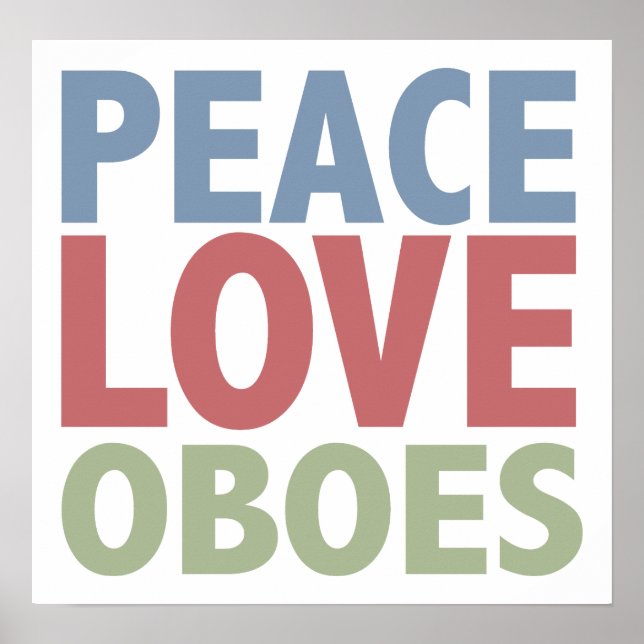 Poster Peace Love Oboes (Devant)