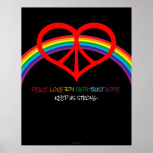 Poster Peace Love Rainbow