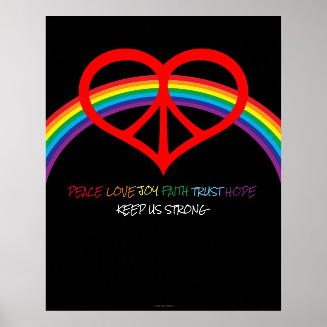 Poster Peace Love Rainbow (Devant)