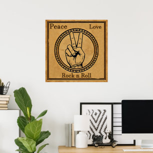 Poster Peace, Love, Rock n Roll