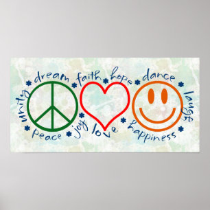 Poster Peace Love Smile