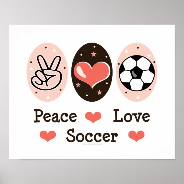 Poster Peace Love Soccer (Devant)