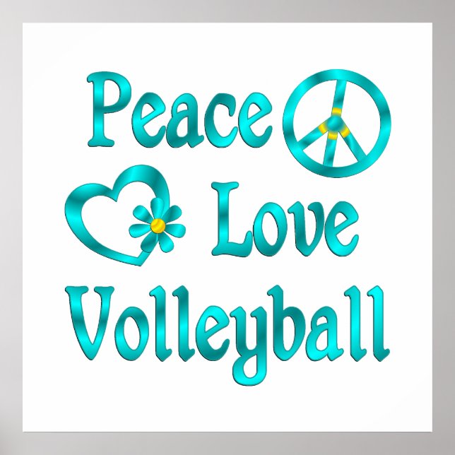Poster Peace Love Volley (Devant)