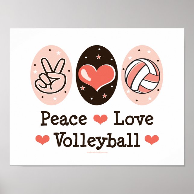 Poster Peace Love Volleyball (Devant)