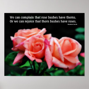 Poster Peach Roses Attitude Ratio d'inspiration