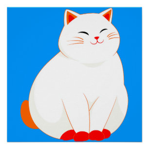 Poster Peaches, le Chat Sourire