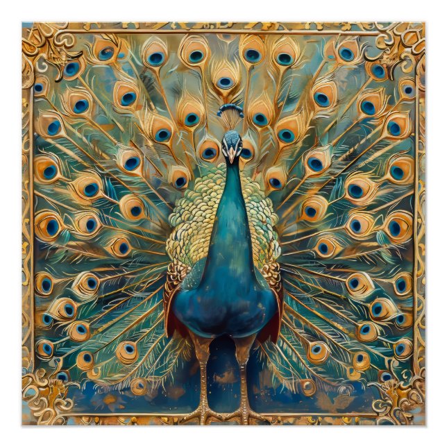 Poster Peacock Art Nouveau (Devant)