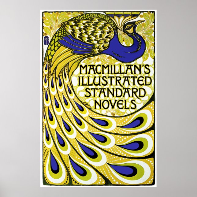 Poster Peacock Art Nouveau Imprimer - Vintage (Devant)