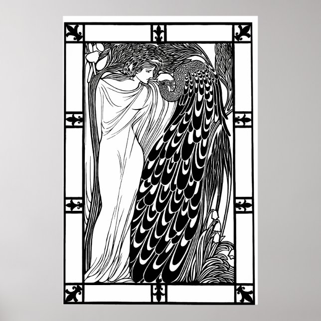 Poster Peacock Art Nouveau - The Kiss (Devant)