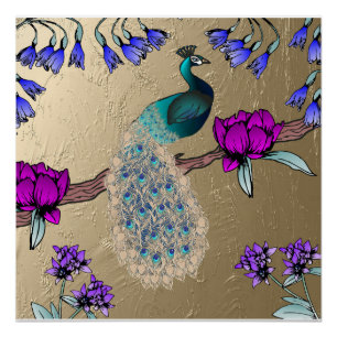 Poster Peacock En Or