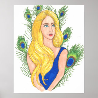 Poster peacock Feathers Wall Art (16" x 20")