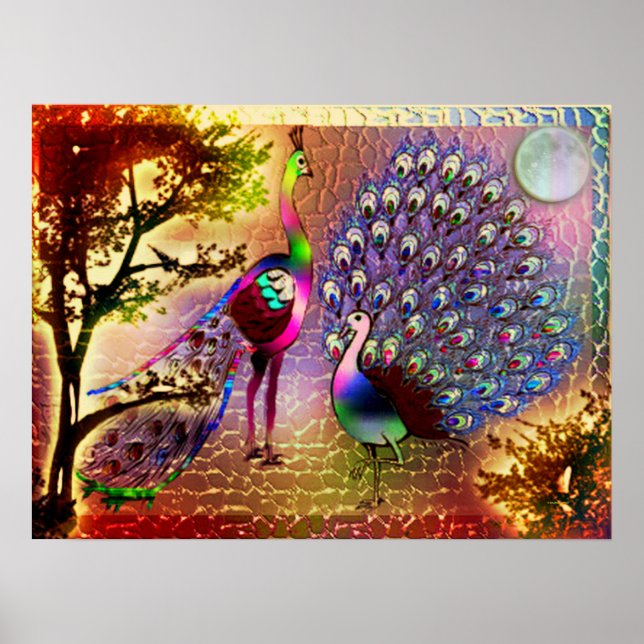 Poster Peacocks2 (Devant)