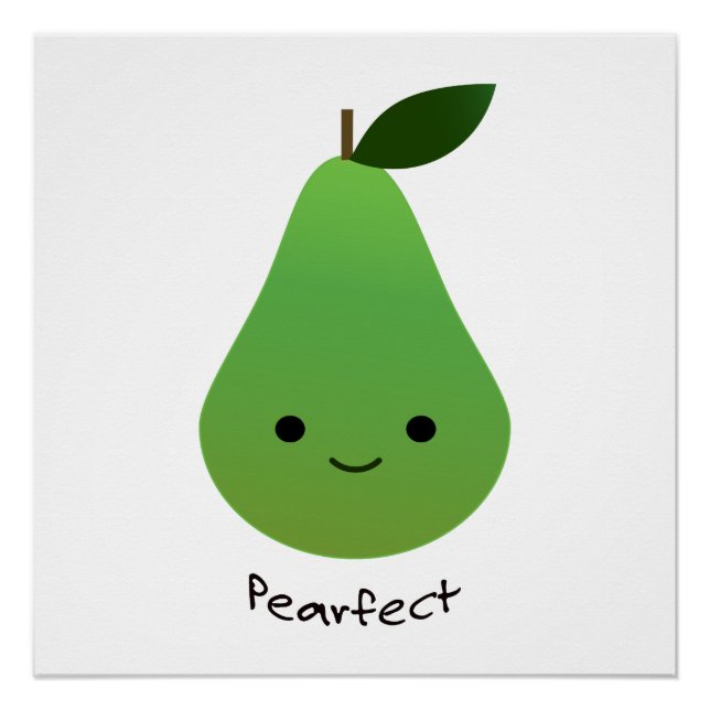 Poster Pearfect Cute Kawaii Pear (Devant)