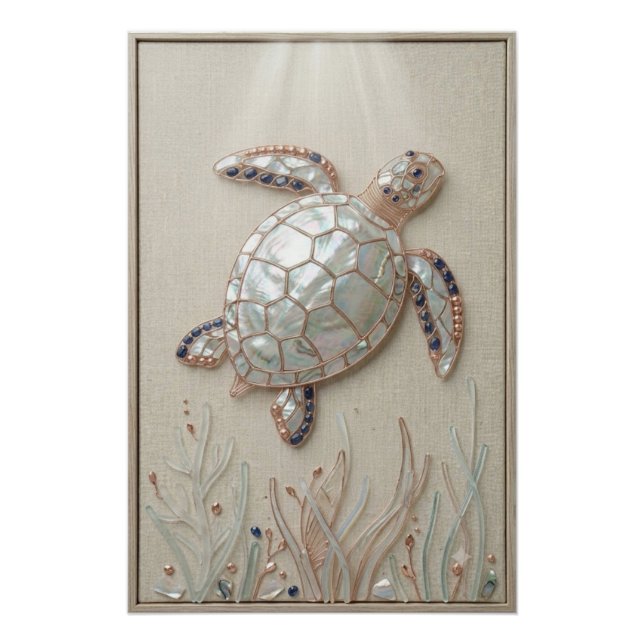 Poster Pearl Sea Turtle Wall Art (Devant)