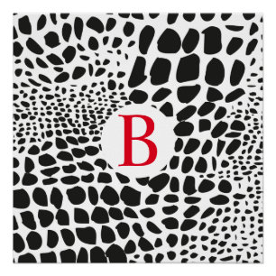 Poster Peau d'animal en noir et blanc