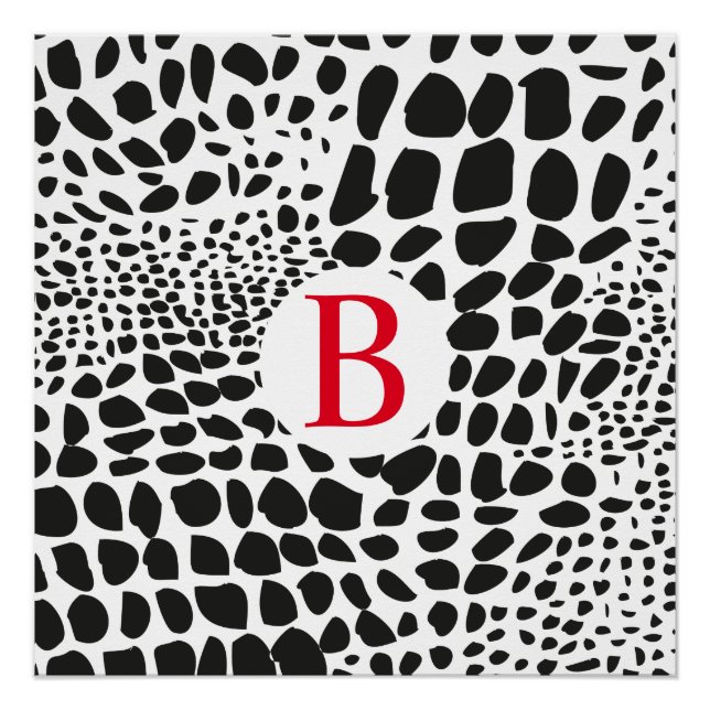 Poster Peau d'animal en noir et blanc (Devant)