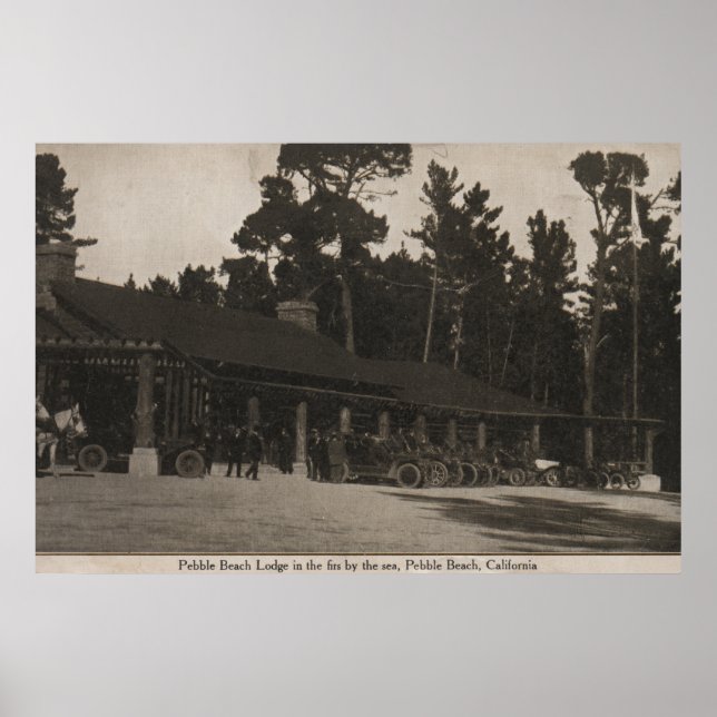 Poster Pebble Beach, CA - Lodge in the Firs by the Sea (Devant)