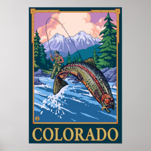 Poster Pêche à la mouche, Colorado