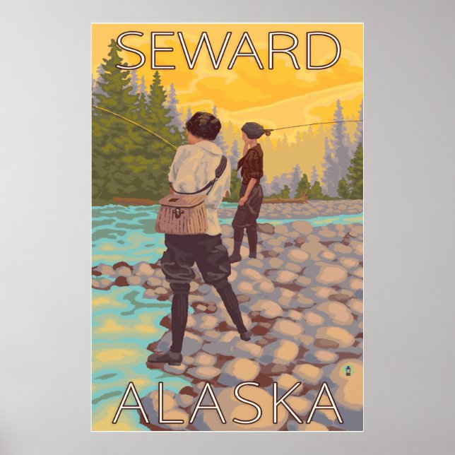 Poster Pêche à la mouche - Sewing, Alaska (Devant)