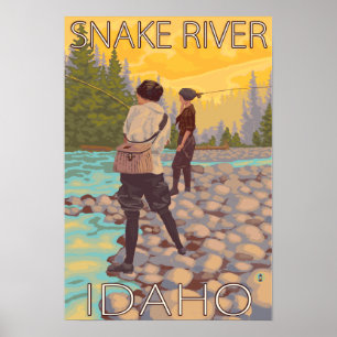 Poster Pêche à la mouche - Snake River, Idaho