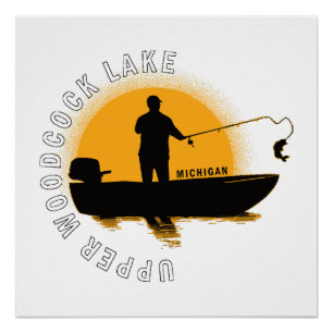 Poster Pêche au lac Michigan
