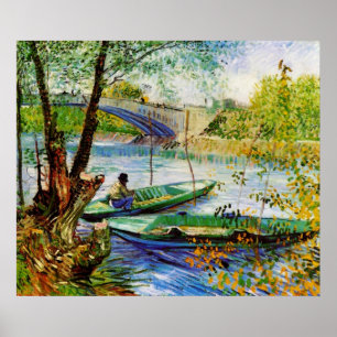 Poster Pêche au printemps Vincent van Gogh