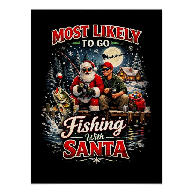 Poster Pêche avec le Père Noël (Devant)