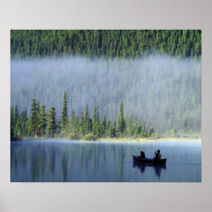 Poster Pêche des garçons au lac Waterfowl, Banff National
