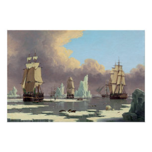 Poster Pêche du nord de baleine : "Cygne" et "Isabella "