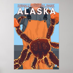 Poster Pêcheur de crabe du roi - Parc national de Denali,
