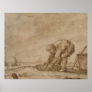 Poster Pêcheur sur le bord de mer, 1623
