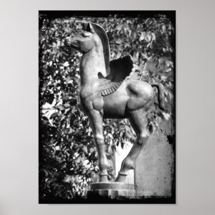 Poster Pegasus en Grunge noir et blanc