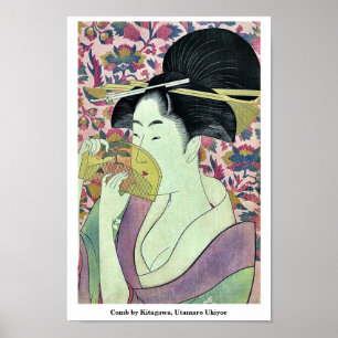 Poster Peigne par Kitagawa, Utamaro Ukiyoe