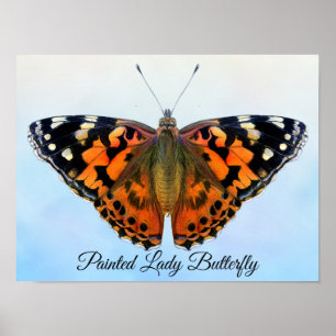 Poster Peint Papillon Lady Aquarelle Peinture