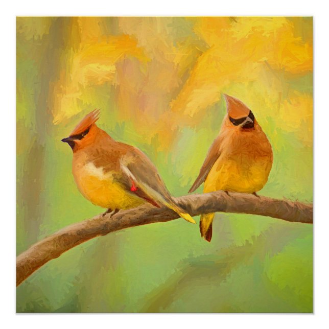 Poster Peinture à cire de cèdre - jolie art original chie (Devant)