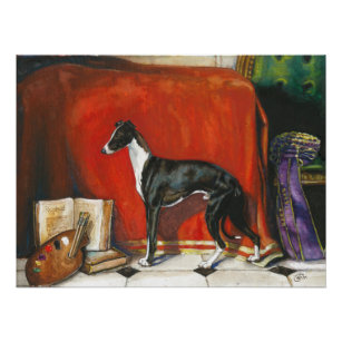 Poster Peinture à l'aquarelle italienne Greyhound