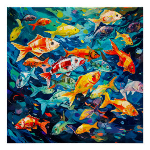 Poster Peinture à l'huile de poisson