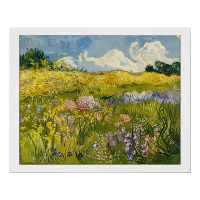 Poster Peinture à l'huile de style Van Gogh de la prairie (Devant)